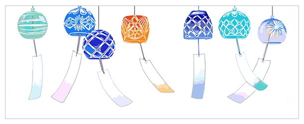 8月の手ぬぐいデザイン｜風鈴柄