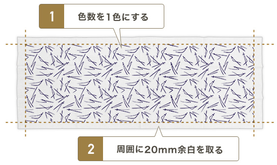 色数を1色にする・周囲に20mm余白を取る