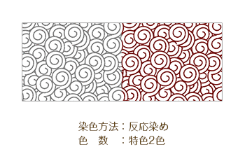 物販・販売用手ぬぐいデザイン 染色方法：反応染め/色数：特色2色